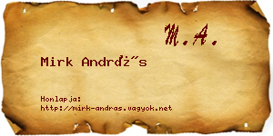 Mirk András névjegykártya